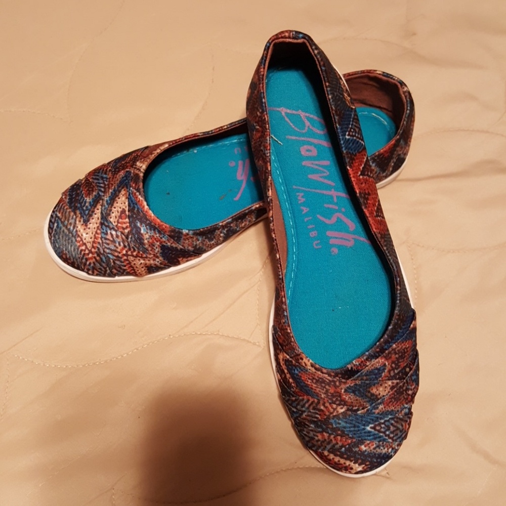 Blowfish Woven Fabric Flats Size 8